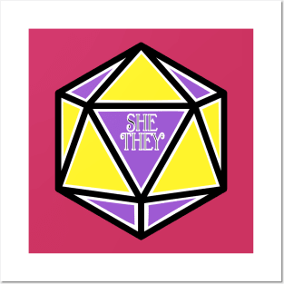 Nonbinary Pronoun Pride D20 She/They Posters and Art